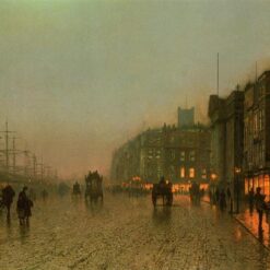 Custom Oil Reproduction of Liverpool from Wapping – Cityscape by John Atkinson Grimshaw