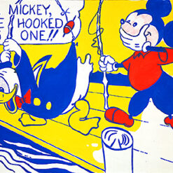 Roy Lichtenstein 'Look Mickey' Pop Art Oil Painting – Customizable Canvas Art for Contemporary Spaces