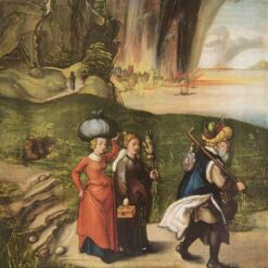 Albrecht Dürer - Lot's Escape (Loths Flucht) - 1496 Northern Renaissance Oil Painting on Panel