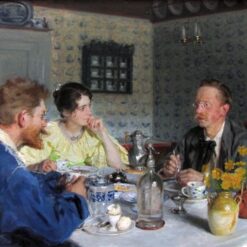 Peder Severin Kroyer – 1893 "Lunch with Otto Benzon" | Realist Genre Painting Reproduction
