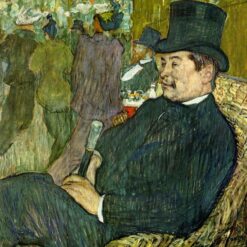M. Delaporte at the Jardin de Paris" – Post-Impressionist Portrait by Henri de Toulouse-Lautrec, 1893