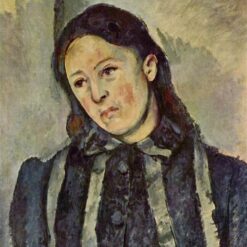 Madame Cézanne with Unbound Hair" – Classic Post-Impressionist Oil Portrait (1887)