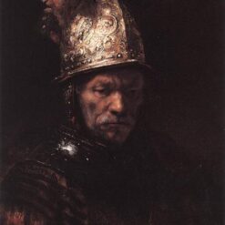 Rembrandt’s 'Man in a Golden Helmet' (c. 1650) – Exquisite Oil Reproduction of Baroque Tenebrism Portrait