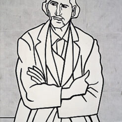 Roy Lichtenstein 'Man with Folded Arms' Pop Art Oil Portrait – Customizable Canvas Art for Modern Interiors