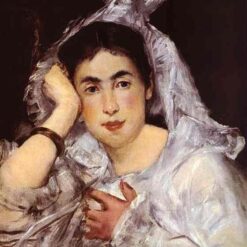 Marguerite de Conflans Wearing Hood – Inspired by Edouard Manet (1873) Impressionist Oil Painting