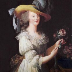 Marie Antoinette in a Muslin Dress by Louise Élisabeth Vigée Le Brun – 1783 Rococo Portrait Replica