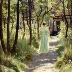 Marie in the Garden by Peder Severin Kroyer – 1895 Impressionist Genre Painting Reproduction