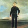 Handcrafted "Marshal des Logis Frumence Biche" by Henri Rousseau – Naïve Art Military Portrait Oil Painting
