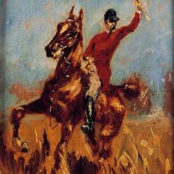 Impressionist Masterpiece: Master of the Hunt by Henri de Toulouse-Lautrec (1882), Oil on Panel