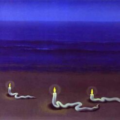 Meditation Inspired by René Magritte – 1936 Surrealist Symbolic Oil Painting, Canvas (50x65 cm)