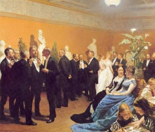 Peder Severin Kroyer – 1888 “Meeting at the Museum” | Realist Genre Art Reproduction