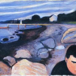 Hand-Painted Reproduction of Edvard Munch ‘Melancholy’ – Expressionist Art on Canvas, Fine Oil Painting from Dafen Village Studio