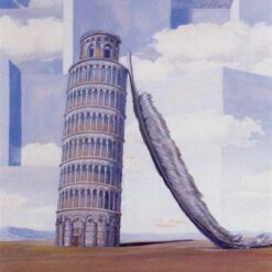 Memory of a Journey Inspired by René Magritte – 1955 Surrealist Symbolic Oil Painting, Canvas (37x30.5 cm)