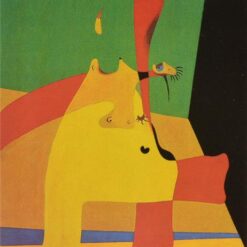Inspired by Flame in Space and Nude Woman by Joan Miró – Surrealist Oil on Canvas Figurative Art (41 x 32 cm)