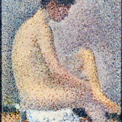 Model in Profile by Georges Seurat – Pointillist Nude Oil Painting Reproduction