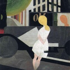 Modern Inspired by René Magritte – Early Cubist Genre Painting, 1923 Oil on Canvas