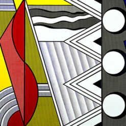 Abstract Art Painting Inspired by Roy Lichtenstein – 'Modern Painting with Clef' (1967) – Fine Art Oil on Canvas Reproduction
