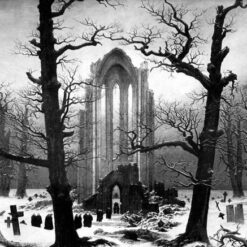 Caspar David Friedrich’s Monastery Graveyard in the Snow – Romanticism Landscape Painting Replica