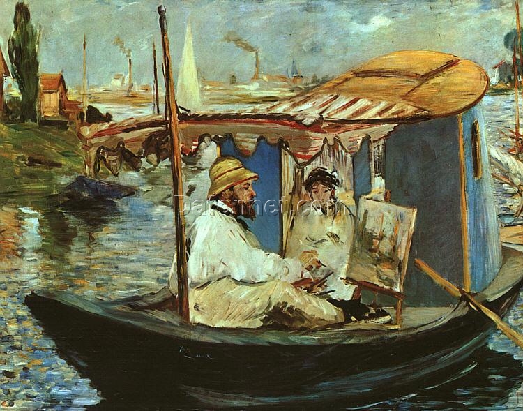 Monet in His Studio Boat – Inspired by Edouard Manet’s 1874 Impressionist Masterpiece