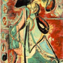 Inspired by Jackson Pollock’s Moon Woman (1942) – Abstract Expressionist Oil on Canvas (175.2 x 109.3 cm)