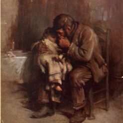 Hand-Painted Luke Fildes ‘Motherless’ Oil Painting - Social Realism Genre Art on Canvas from Dafen Village Studio