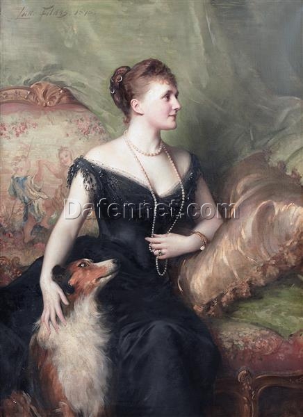 Hand-Painted Luke Fildes ‘Mrs. Arthur James’ Oil Painting – Academic Portrait Art on Canvas from Dafen Village Studio