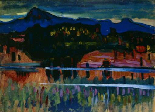 Wassily Kandinsky – Murnau am Staffelsee, 1908 Expressionist Cityscape Painting Replica