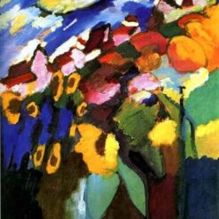 Wassily Kandinsky – Murnau Garden (1909) – Expressionist Garden Landscape on Wood