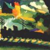 Wassily Kandinsky – Murnau View with Railway and Castle (1909) Expressionist Landscape Painting