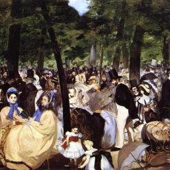 Music in the Tuileries Garden – Inspired by Manet's Iconic 1862 Impressionist Genre Painting, Oil on Canvas