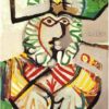 Oil Painting Inspired by Picasso’s Naïve Art Style – 'Musketeer' (Mousquetaire) (1970) Portrait on Canvas