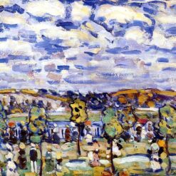 New England Landscape by Maurice Prendergast – Post-Impressionist Oil Painting