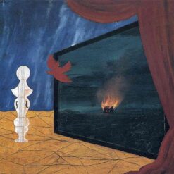 Nocturne Inspired by René Magritte – 1925 Surrealist Symbolic Painting, Oil on Canvas