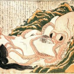 Hand-Painted Reproduction of The Dream of the Fisherman's Wife – Hokusai’s Famous Ukiyo-e Woodcut