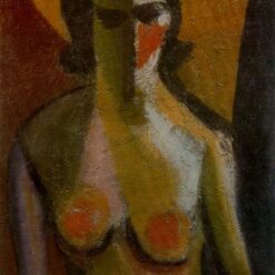 Cubist Nude Painting Inspired by René Magritte – 'Nude', 1919, Hand-Painted Canvas Reproduction
