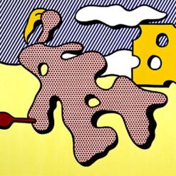 Roy Lichtenstein Inspired Abstract Oil Painting – 'Nude on Beach' (1977) – High-Quality Reproduction on Canvas
