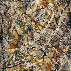 Inspired by Jackson Pollock’s Number 3 (1949) – Enamel and Oil Abstract Action Painting Reproduction on Canvas