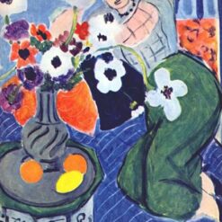 Henri Matisse Inspired Oil Painting – Odalisque, Blue Harmony (1937) – Expressionist Genre Art