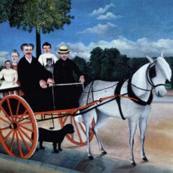 Hand-painted Henri Rousseau Old Man Juniet's Trap – 1908 Naïve Art Oil Painting | Canvas Reproduction of a Countryside Story