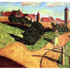 Wassily Kandinsky – Old Town II, 1902 Post-Impressionist Cityscape Painting Replica