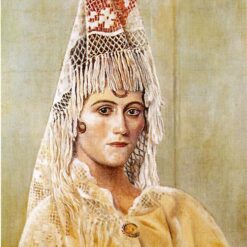 Oil Painting Inspired by Picasso’s Cubist Period – 'Olga in a Mantilla' (1917) Realist Portrait on Canvas