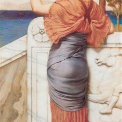 On the Balcony by John William Godward | 1911 Neoclassical Genre Painting | Oil on Canvas