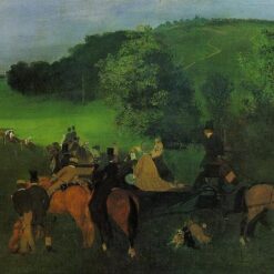 On the Racecourse by Edgar Degas – Impressionism Genre Oil Reproduction on Canvas (c. 1860 - 1862)