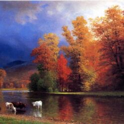On the Saco by Albert Bierstadt – Handcrafted Luminist Landscape Art Reproduction