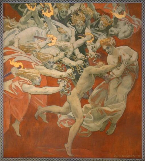 John Singer Sargent Oil Painting – Orestes Pursued by the Furies, 1921, Neoclassical Mythological Art