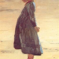 Girl on the Beach by Peder Severin Kroyer – 1884 Impressionist Genre Painting Reproduction