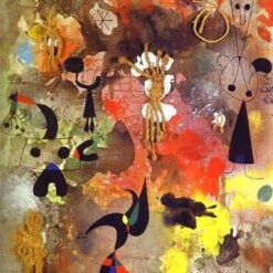 Inspired by Joan Miró’s Painting (1950) – Abstract Surrealist Oil on Canvas (99 x 76 cm)