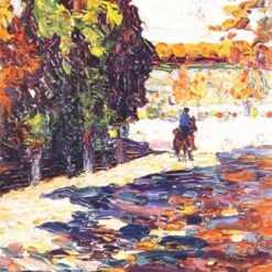 Wassily Kandinsky’s Park of St. Cloud with Horseman – 1906 Post-Impressionist Painting Replica