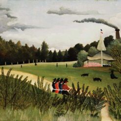 Henri Rousseau "Park with Figures" Oil Painting Reproduction – Naïve Art Landscape with Figures on Canvas