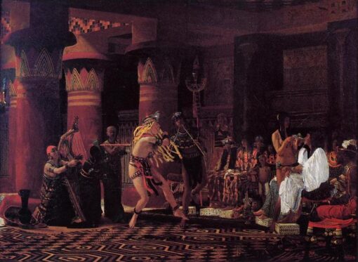 Pastimes in Ancient Egypt Oil Painting – 3,000 Years of Egyptian Culture, Historical Art by Sir Lawrence Alma-Tadema